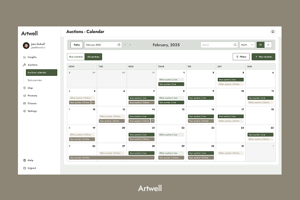 Artwell: Dashboard