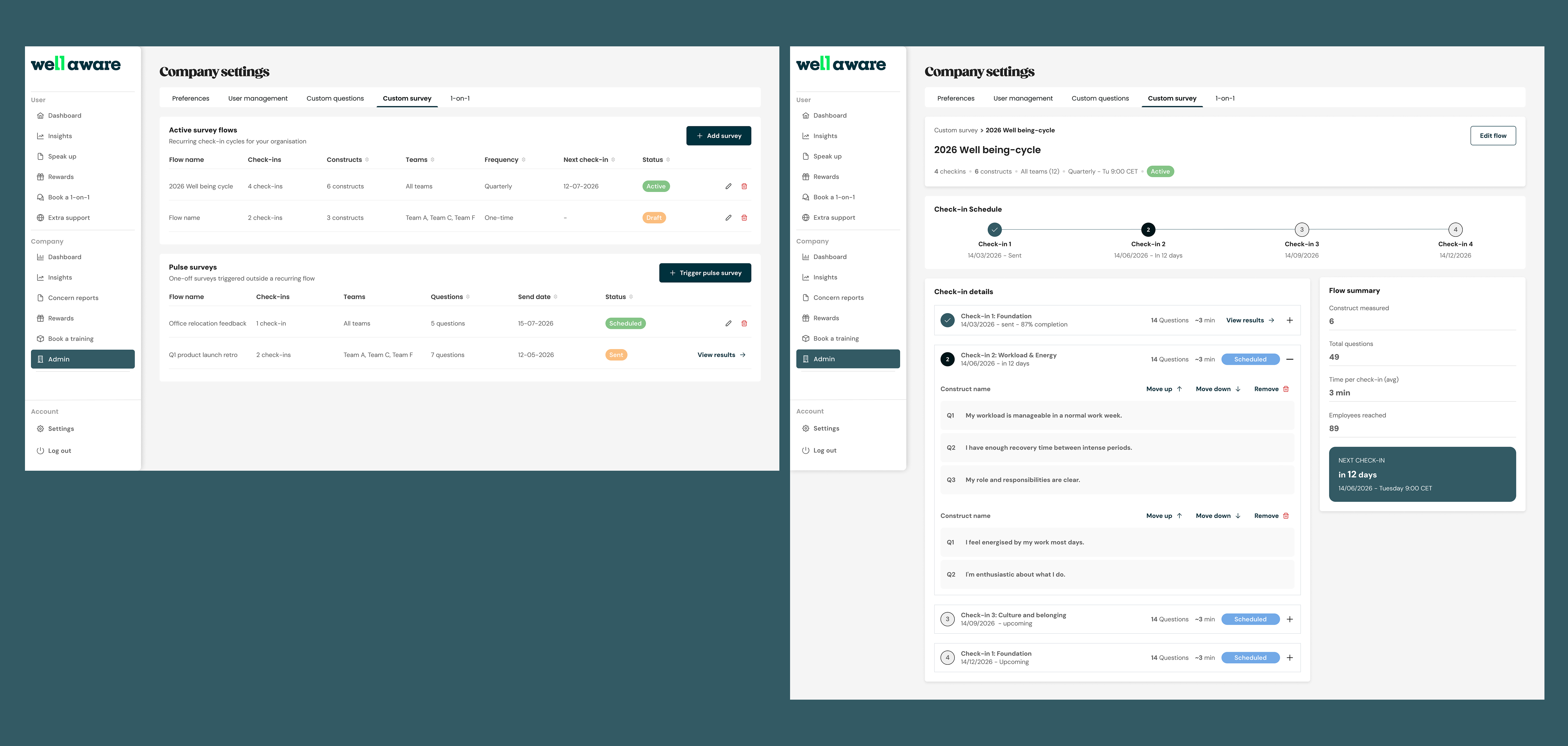 Well aware: Custom survey flow sneakpeak